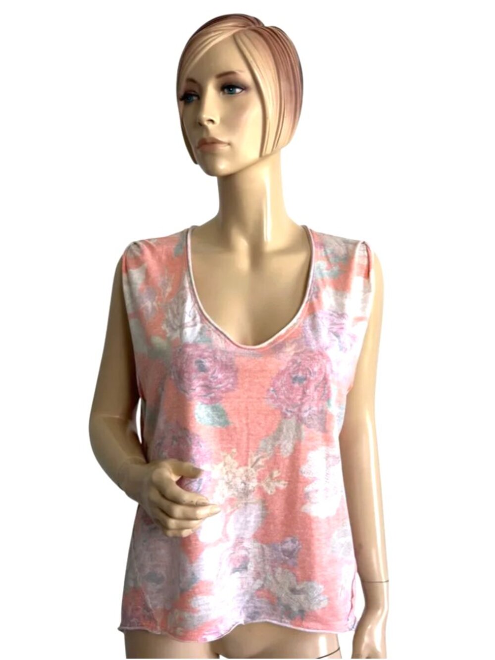 We The Free (Free People) "Gardenia" Floral Print Sleeveless Tank Top - Size S - Picture 3 of 10